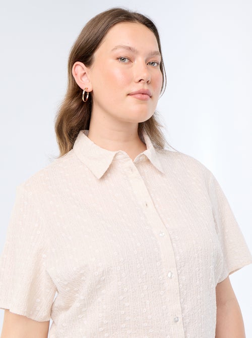 Blouse met korte mouwen en geborduurde print - Kiabi