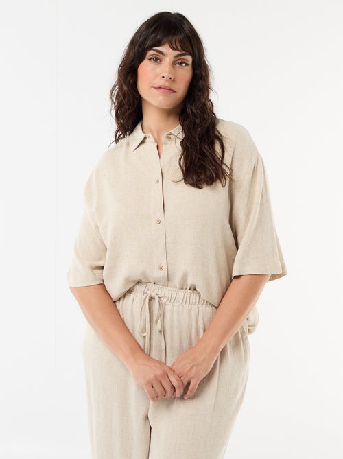 Blouse met korte mouwen en knoopsluiting - Kiabi