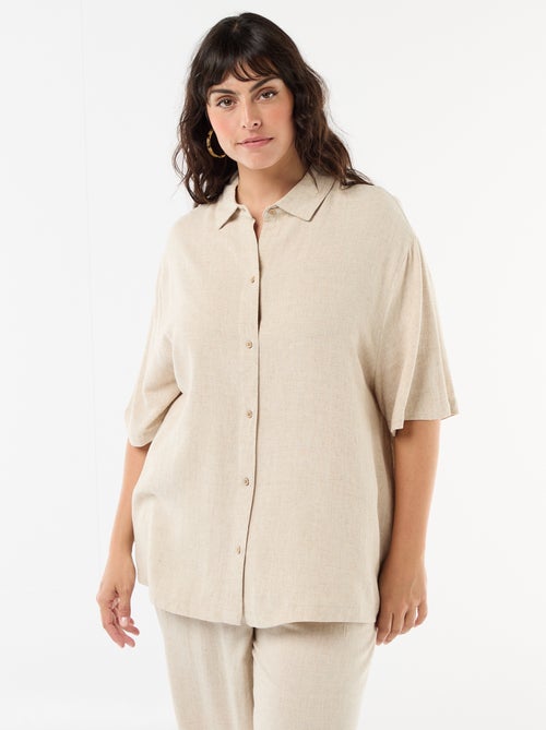 Blouse met korte mouwen en knoopsluiting - Kiabi