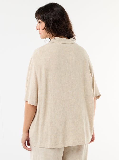 Blouse met korte mouwen en knoopsluiting - Kiabi