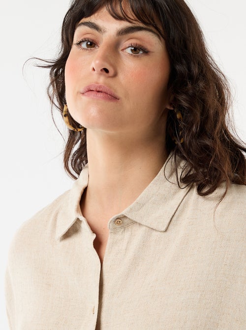 Blouse met korte mouwen en knoopsluiting - Kiabi