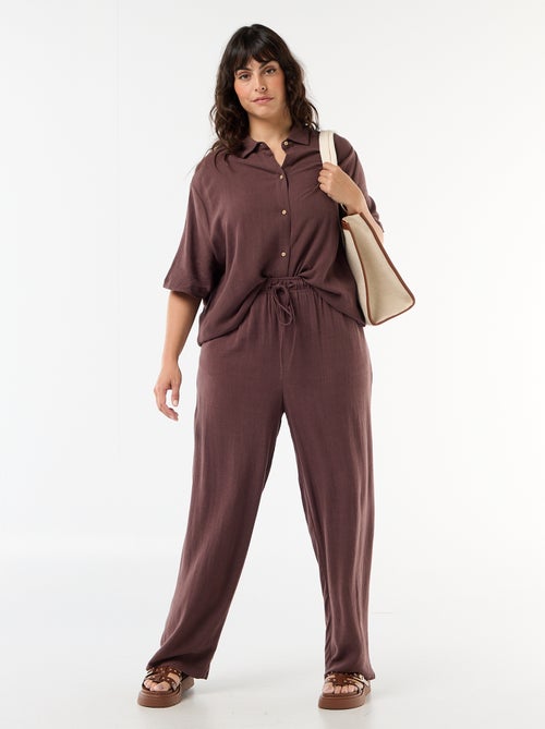 Blouse met korte mouwen en knoopsluiting - Kiabi