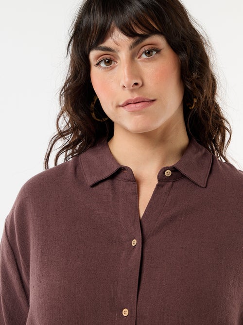 Blouse met korte mouwen en knoopsluiting - Kiabi