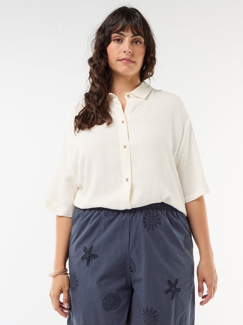 Blouse met korte mouwen en knoopsluiting - Kiabi