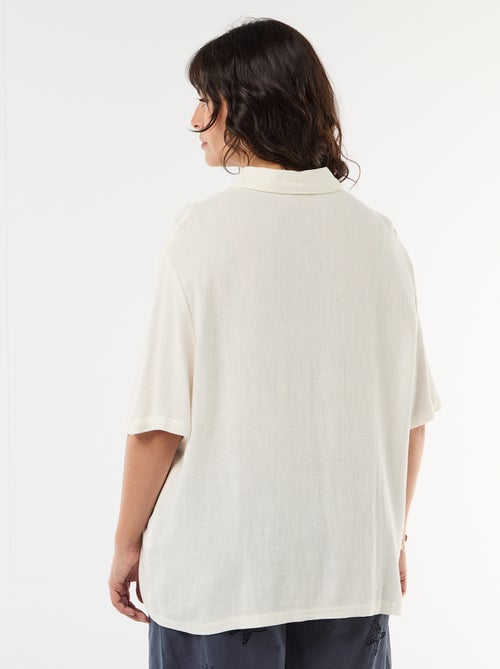 Blouse met korte mouwen en knoopsluiting - Kiabi