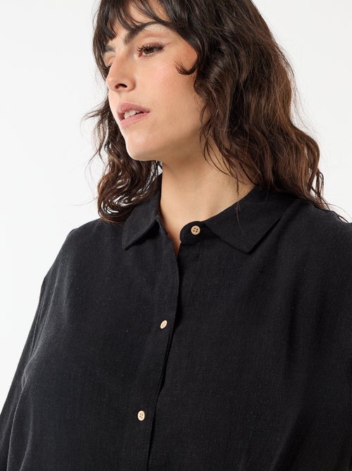 Blouse met korte mouwen en knoopsluiting - Kiabi