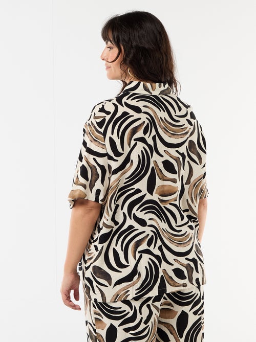 Blouse met korte mouwen en knoopsluiting - Kiabi