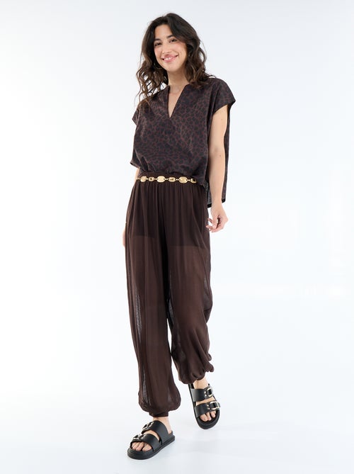 Blouse met korte mouwen en V-hals - Kiabi