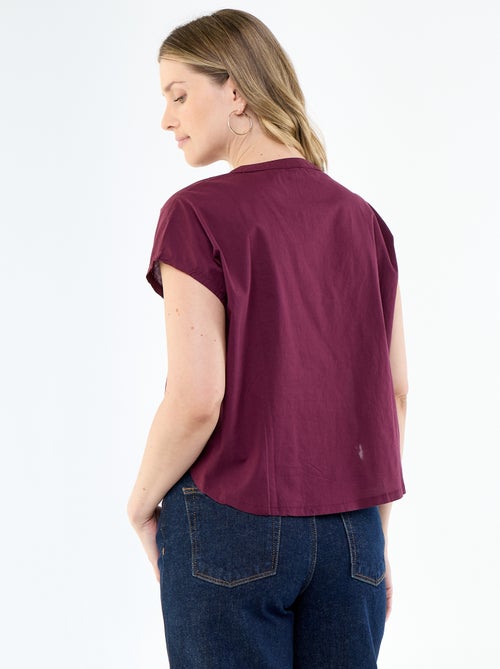 Blouse met korte mouwen en V-hals - Kiabi