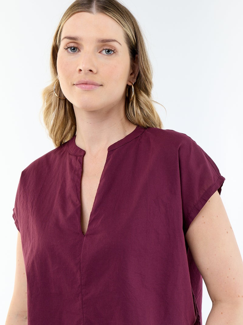Blouse met korte mouwen en V-hals Rose - Kiabi