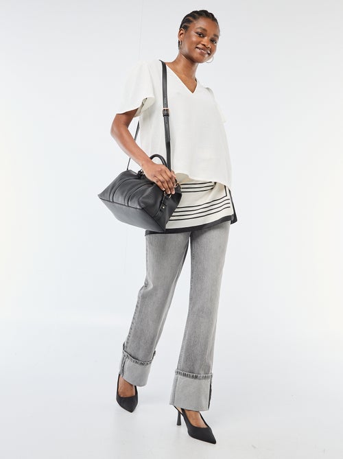 Blouse met korte mouwen en V-hals - Kiabi