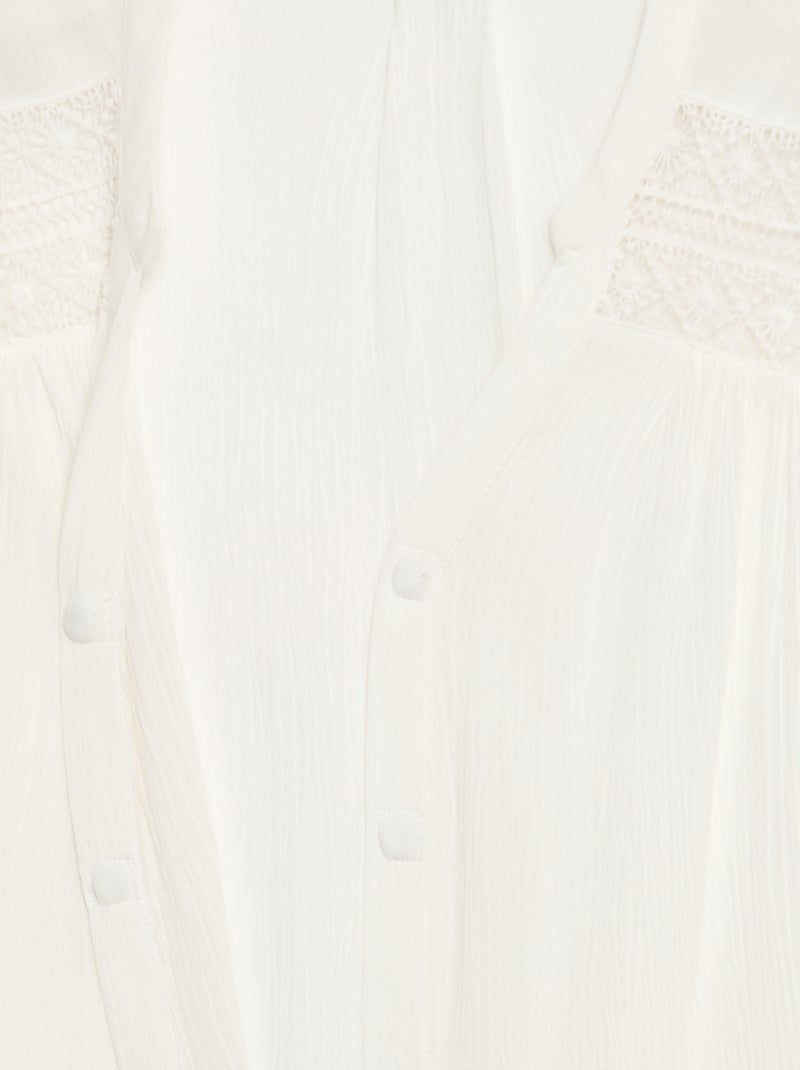 Blouse met korte mouwen Gemakkelijk aan te trekken Wit - Kiabi