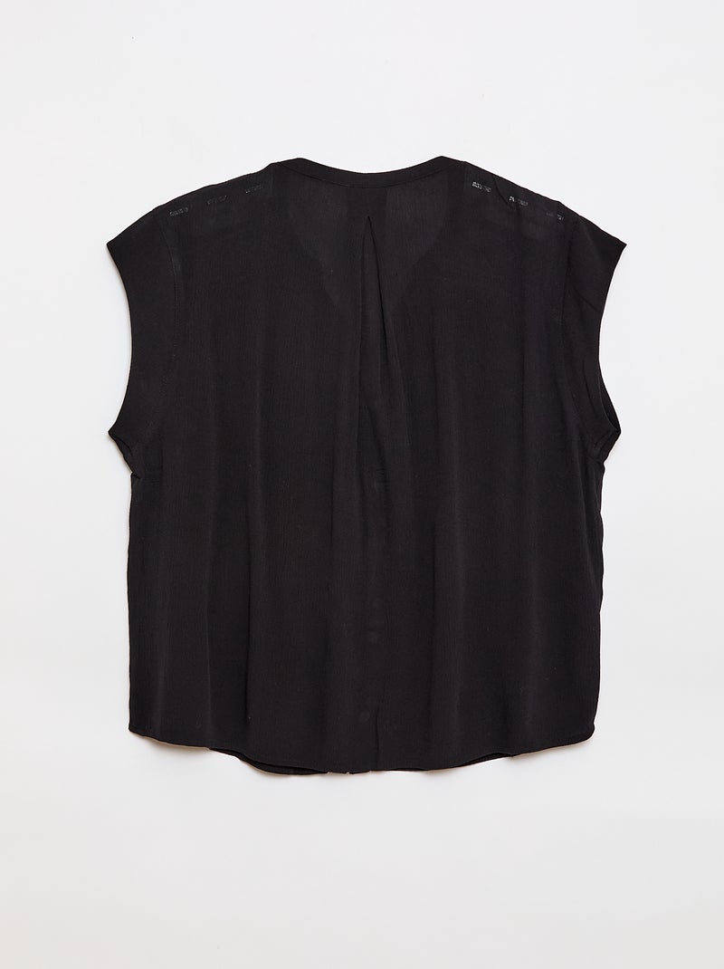 Blouse met korte mouwen Gemakkelijk aan te trekken Zwart - Kiabi