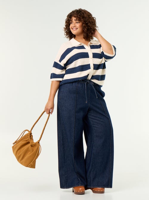 Blouse met korte mouwen van gehaakte stof - Kiabi Blouse met korte mouwen van gehaakte stof - Kiabi
