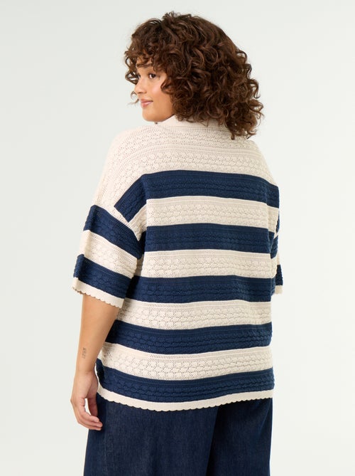 Blouse met korte mouwen van gehaakte stof - Kiabi Blouse met korte mouwen van gehaakte stof - Kiabi