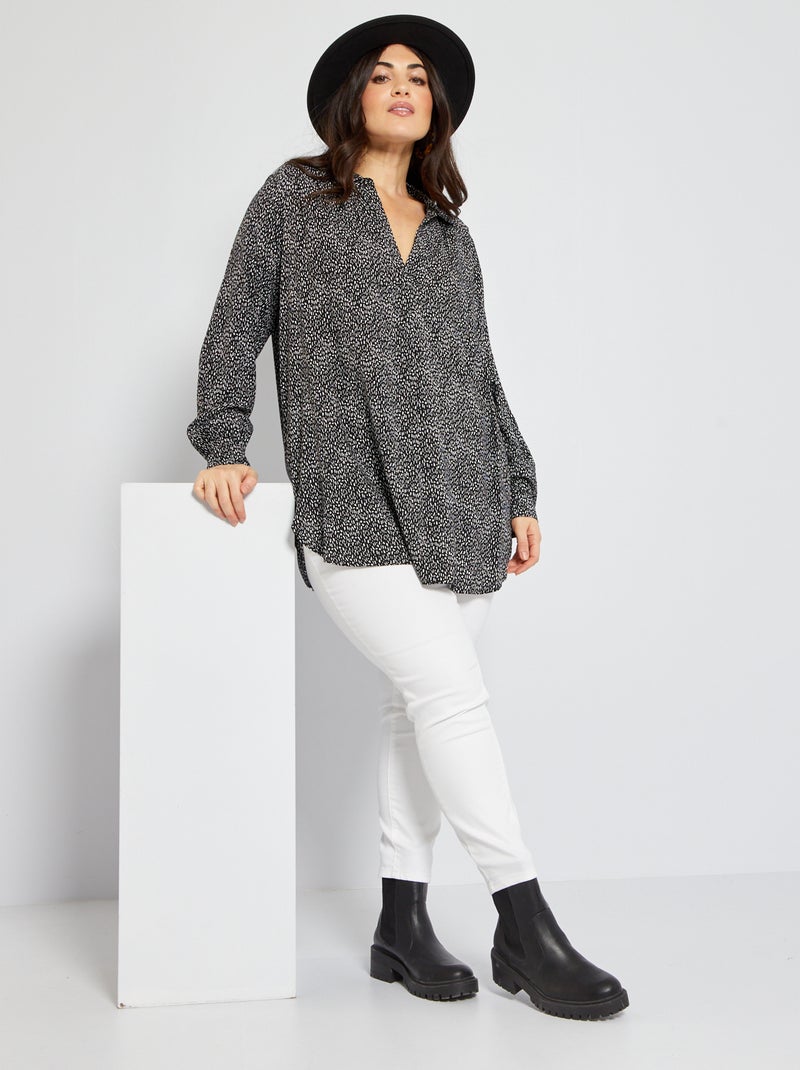 Blouse met lange mouw ZWART - Kiabi