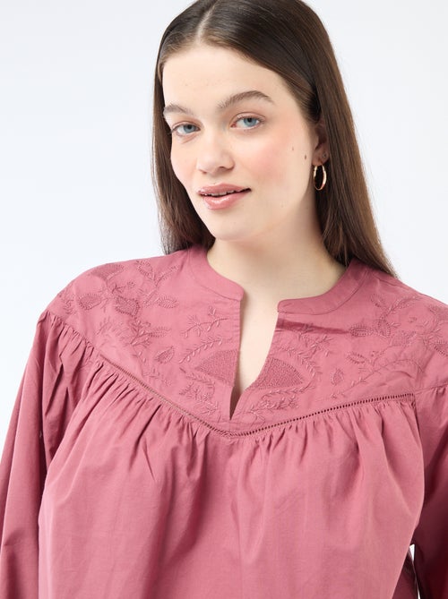 Blouse met lange mouwen en borduursels - Kiabi Blouse met lange mouwen en borduursels - Kiabi