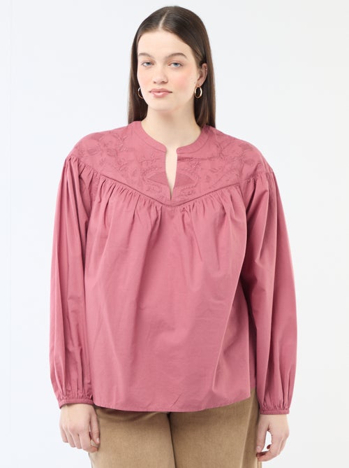 Blouse met lange mouwen en borduursels - Kiabi Blouse met lange mouwen en borduursels - Kiabi