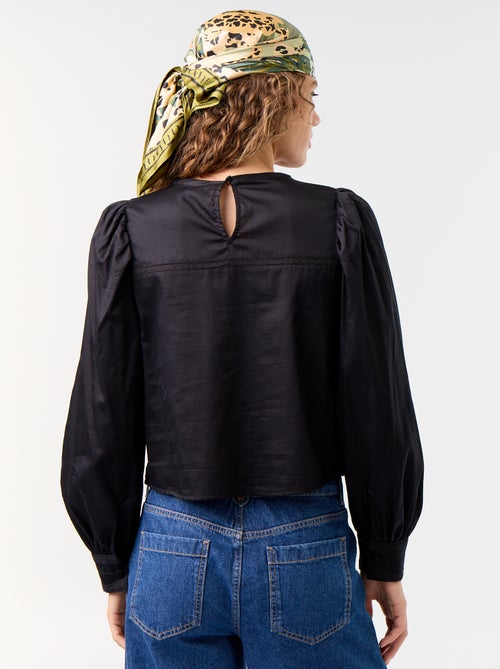 Blouse met lange mouwen en borduursels - Kiabi Blouse met lange mouwen en borduursels - Kiabi