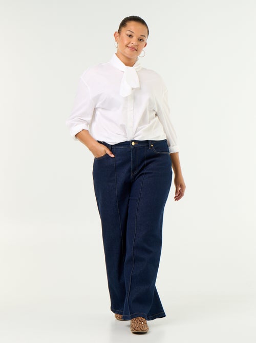 Blouse met lange mouwen en lavallièrekraag - Kiabi