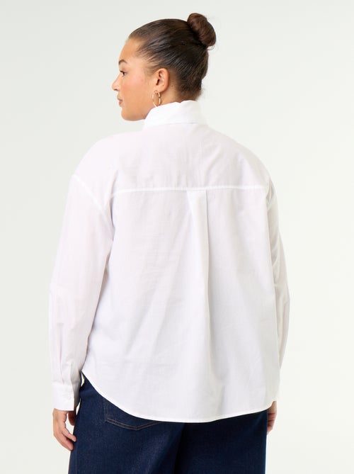 Blouse met lange mouwen en lavallièrekraag - Kiabi
