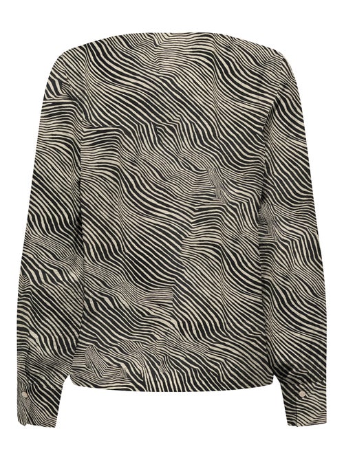 Blouse met lange mouwen en zebramotief - Kiabi