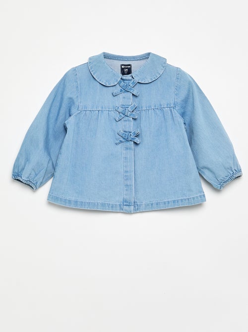 Blouse met lange mouwen van denim - Kiabi Blouse met lange mouwen van denim - Kiabi