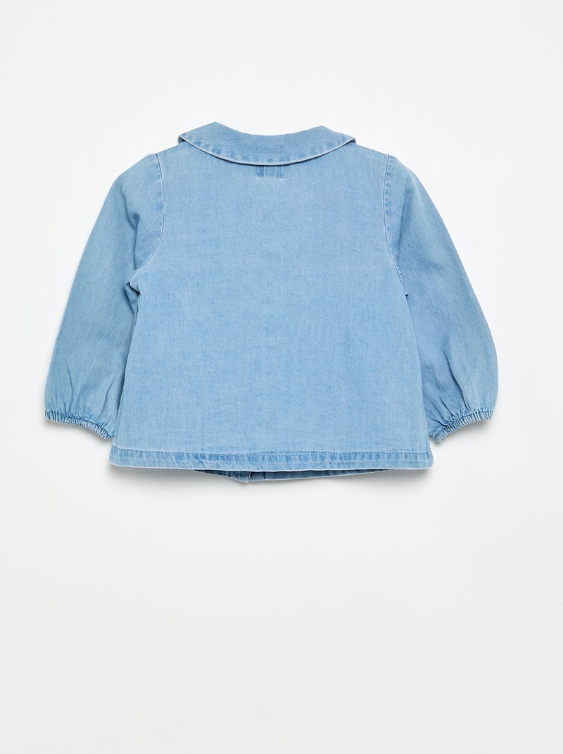 Blouse met lange mouwen van denim Blauw - Kiabi