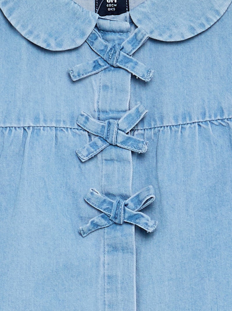 Blouse met lange mouwen van denim Blauw - Kiabi