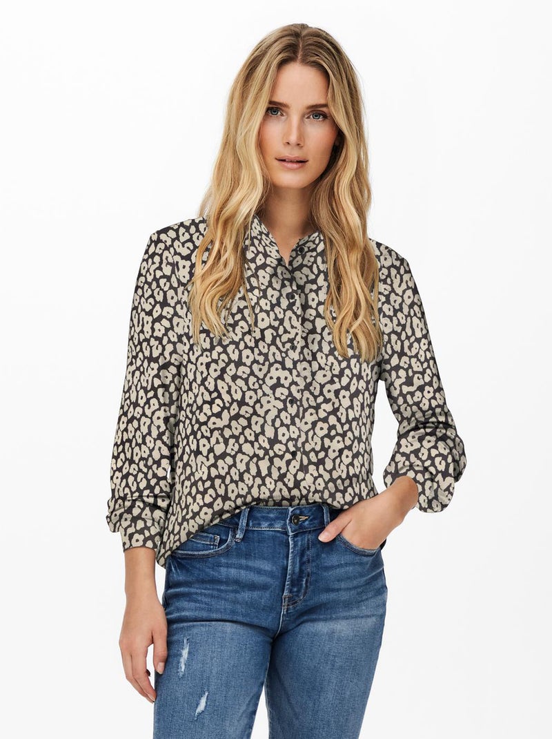Blouse met luipaardmotief van 'JDY' ZWART - Kiabi