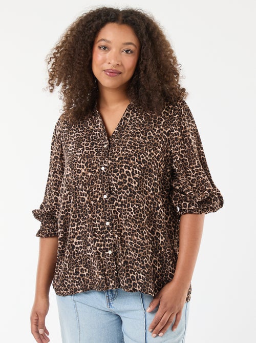 Blouse met luipaardprint 'Only Carmakoma' - Kiabi