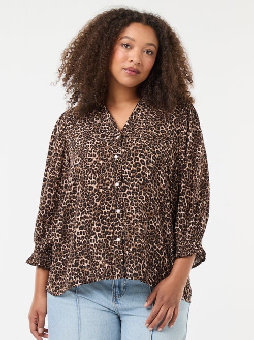 Blouse met luipaardprint 'Only Carmakoma' - Kiabi