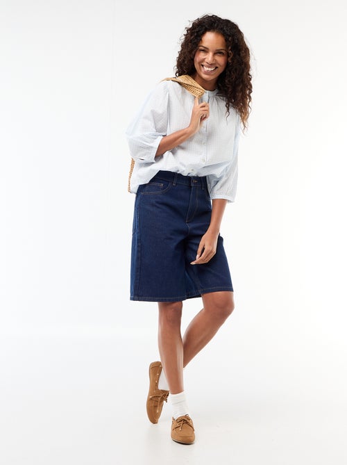 Blouse met mao-kraag en 3/4 mouwen - Kiabi