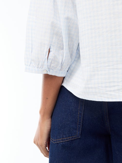 Blouse met mao-kraag en 3/4 mouwen - Kiabi