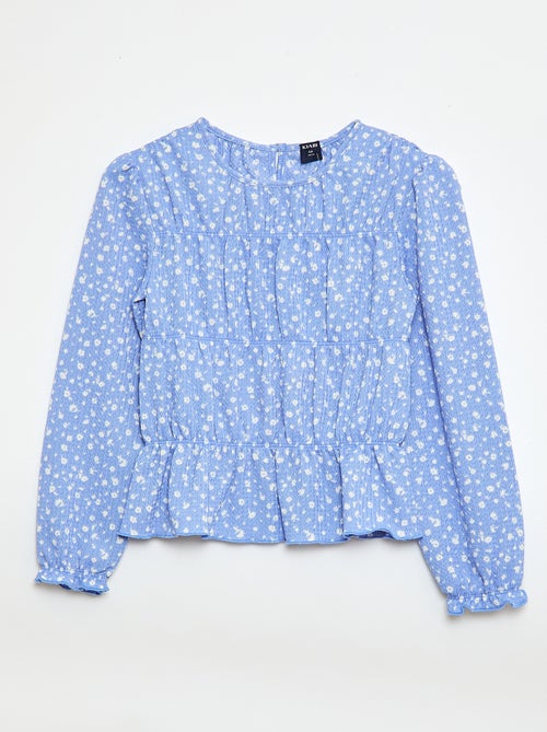 Blouse met motief van crêpebreisel - Kiabi