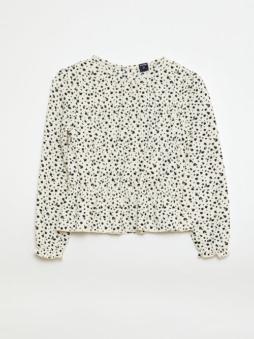 Blouse met motief van crêpebreisel - Kiabi