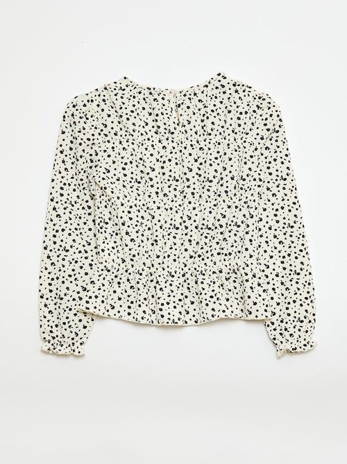 Blouse met motief van crêpebreisel - Kiabi