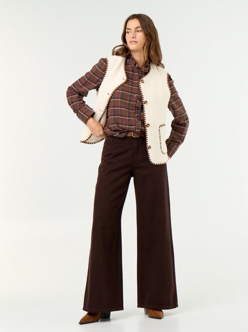 Blouse met opstaande kraag en ruches - Kiabi Blouse met opstaande kraag en ruches - Kiabi