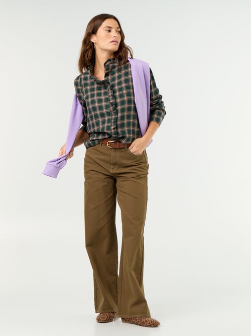 Blouse met opstaande kraag en ruches - Kiabi Blouse met opstaande kraag en ruches - Kiabi