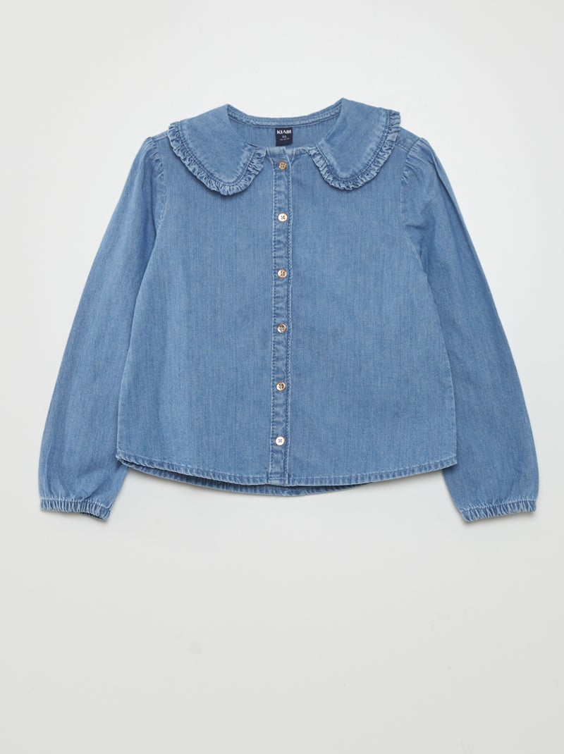 Blouse met Peter Pan-kraagje BLAUW - Kiabi