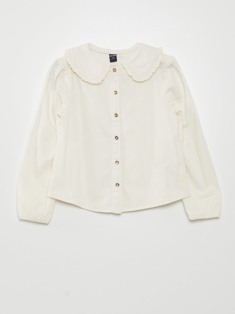 Blouse met Peter Pan-kraagje WIT - Kiabi