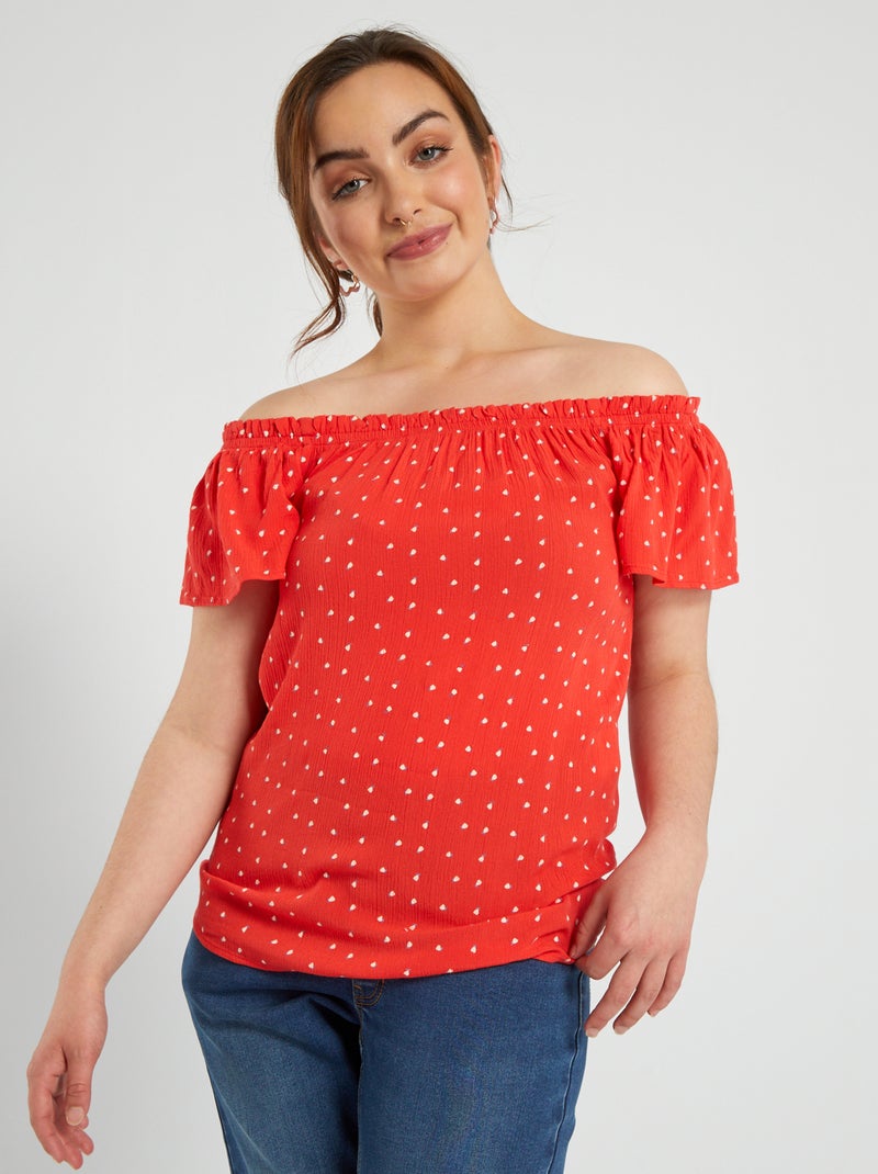 Blouse met print - So Easy ROOD - Kiabi