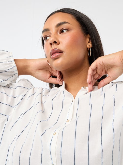 Blouse met ronde hals en lange mouwen - Kiabi