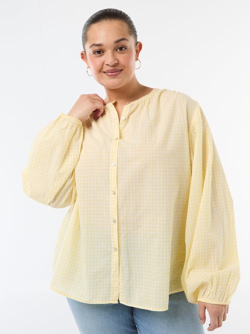 Blouse met ronde hals en lange mouwen - Kiabi