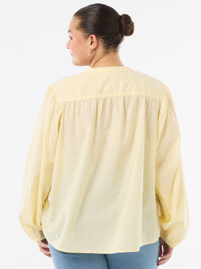 Blouse met ronde hals en lange mouwen Geel - Kiabi