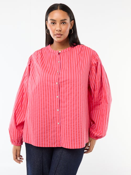 Blouse met ronde hals en lange mouwen - Kiabi