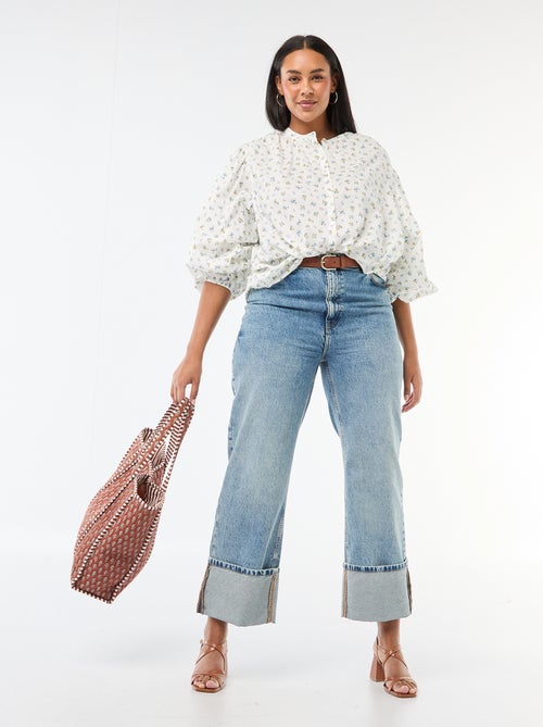 Blouse met ronde hals en lange mouwen - Kiabi