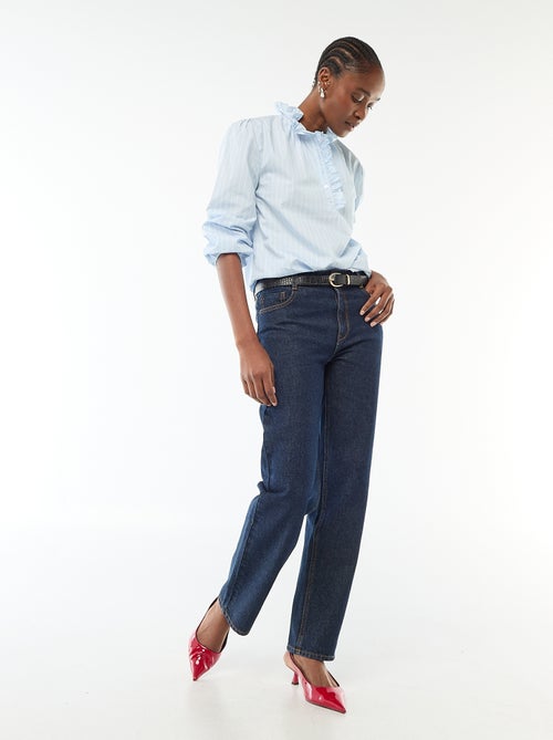 Blouse met ruches aan de kraag en de sluiting - Kiabi