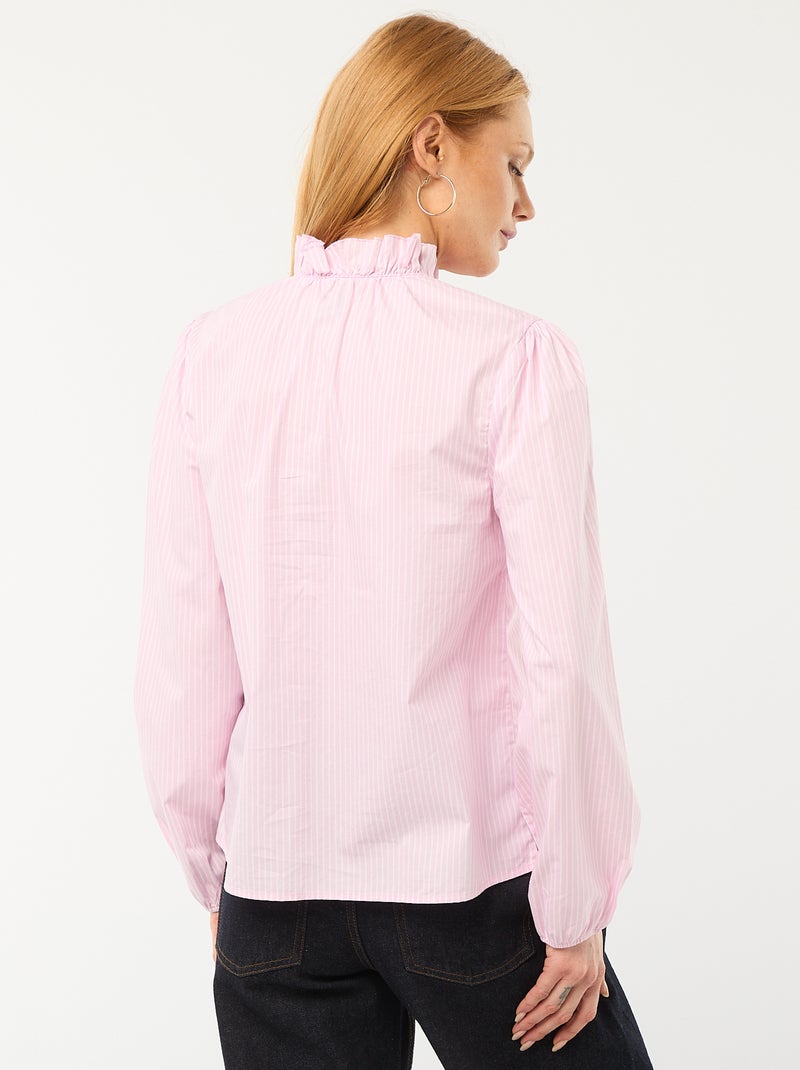 Blouse met ruches aan de kraag en de sluiting Rose - Kiabi