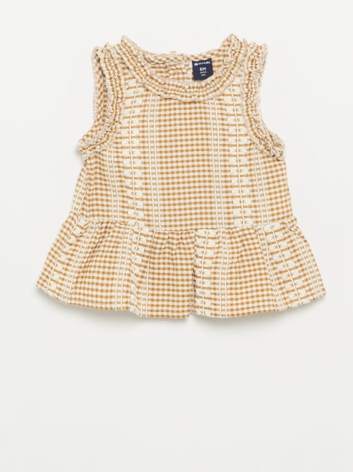 Blouse met ruches bij de armgaten - Kiabi